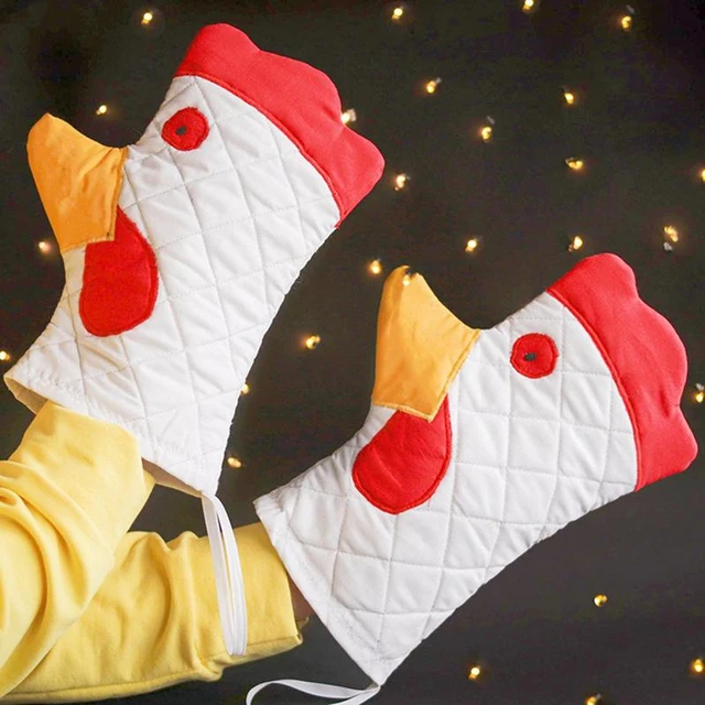 Oven Mitts Cute Cat Design Baking Gloves Heat Resistant Cooking Gloves  Potholder Funny Grilling Microwave Mittens Backer Kitchen Tools