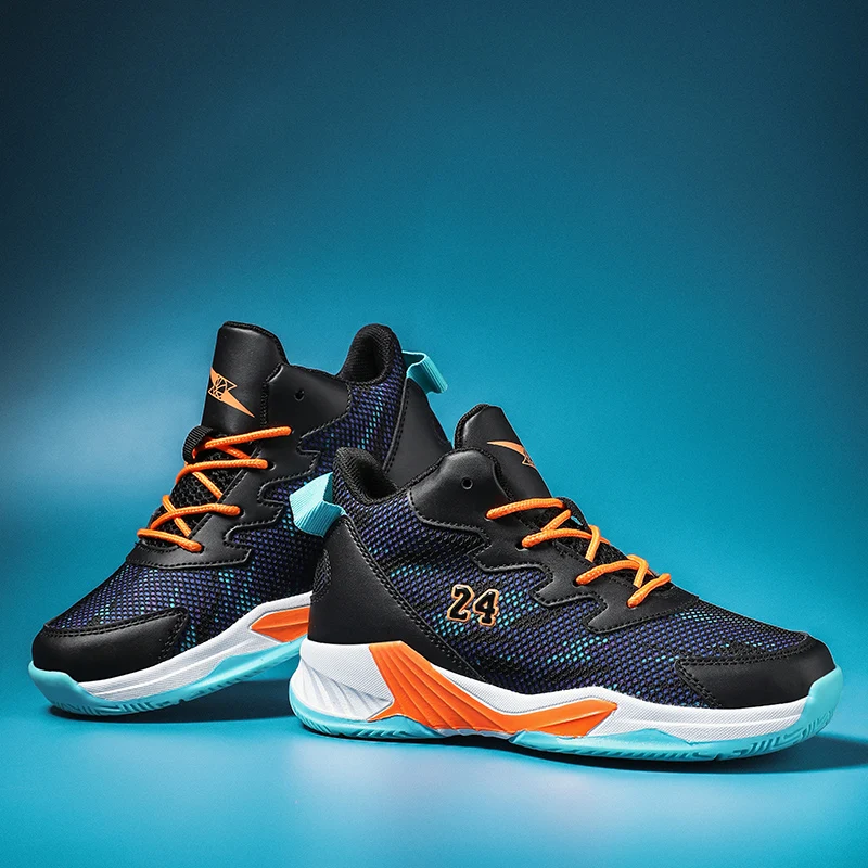 

Детские Нескользящие износостойкие кроссовки, детская обувь из микрофибры и кожи, Баскетбольная обувь для мальчиков, демпфирующая зимняя спортивная обувь