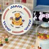 Original Retro Bear Plate,Sushi Bear Plates Korean Cute Girl Heart Ceramic Trays Unique Dessert Plate Serving Cartoon Dinnerware 4