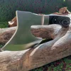 Wooden Handle Stainless Steel Blade Camping Hunting Survival Axe - Compact and Comfortable Jungle Tactical Tool 2