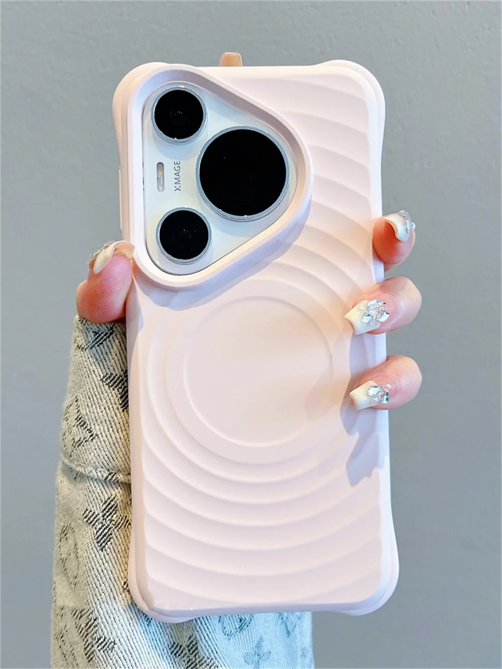 Candy Matte Shockproof Water Ripple Armor MagSafe Case - Wireless Charging Cover