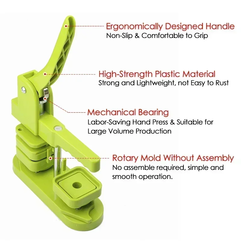 Square Pin Button Maker Machine Fridge Magnets / Badge Press Rotating Machine 50MM 50x50mm Badge Materials DIY Making badge maker magnet maker button maker machine