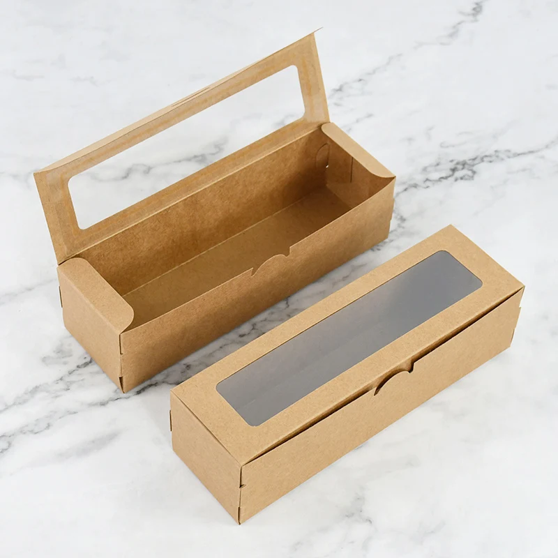 5/10/20 Pack Kraft Paper Macaron Boxes with Clear Window, Dessert Packaging Cupcake Coo... - SKU MBCB2140 - UGI Packaging
