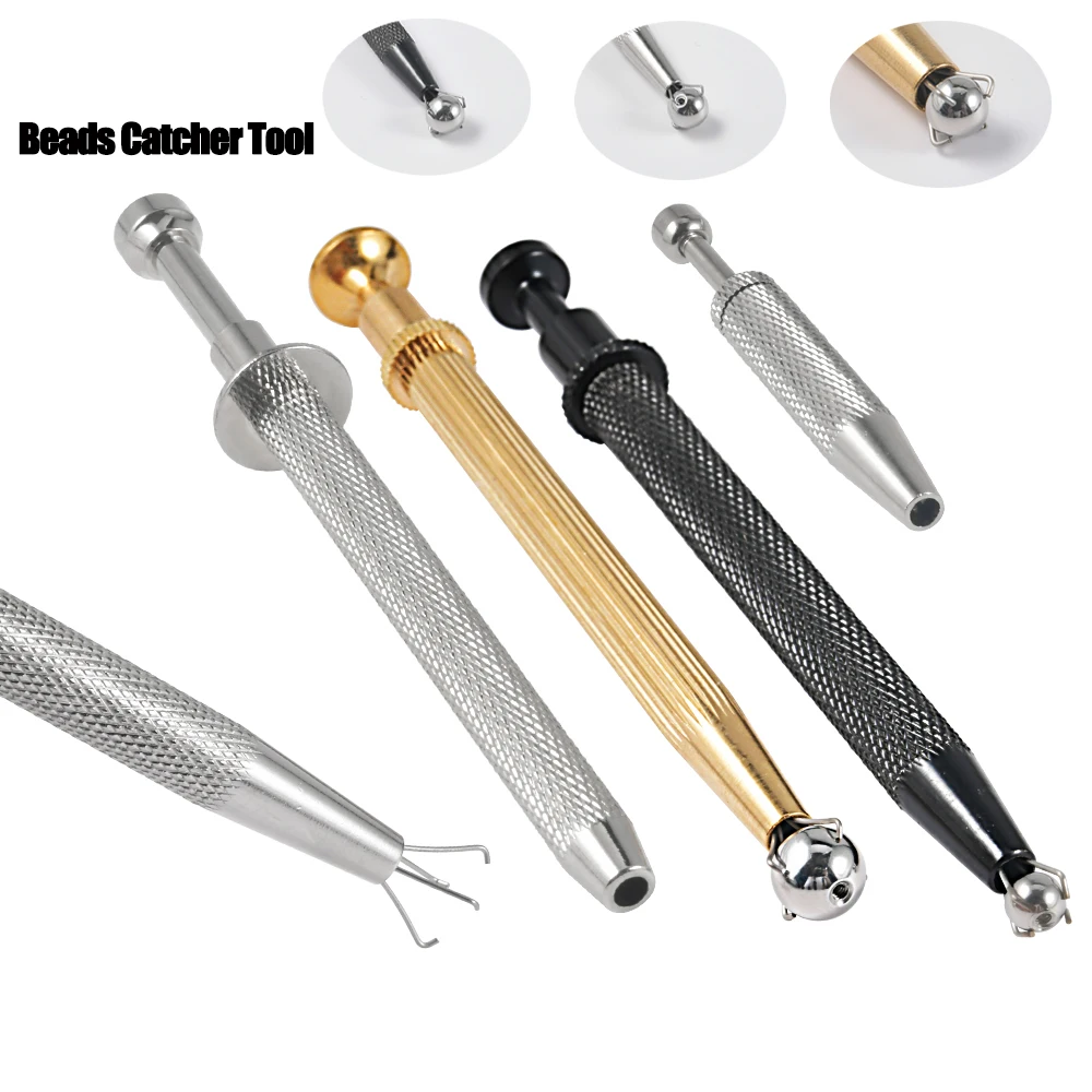 Professional Jewelry Holder Bead Ball Pick Up Tool Prong Tweezers Catcher Grabbers with 4 Claws Earring Making Grasping Tool