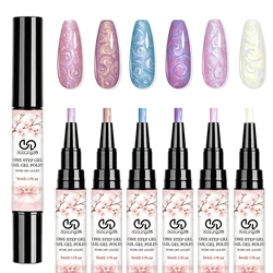 Mermaid Iridescent Swirl Gel Nail Polish Pen Set - 6 Vibrant Colors, 3 - in - 1 Formula (DLDYBJTZ - 01)