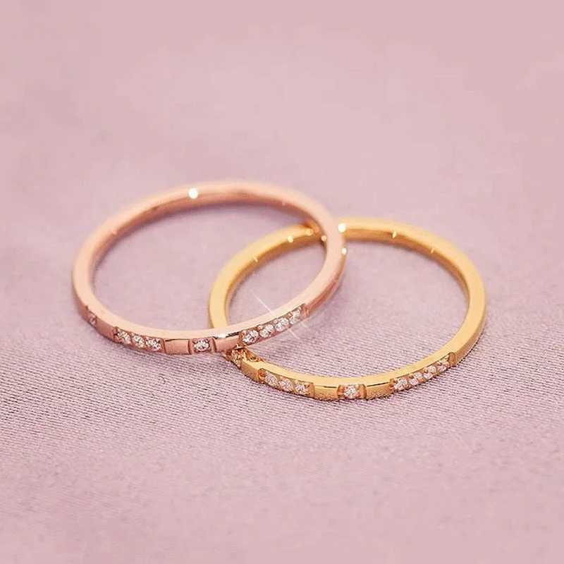 Silver Ring Women Stainless Steel Cubic Zirconia Zirconian Stainless