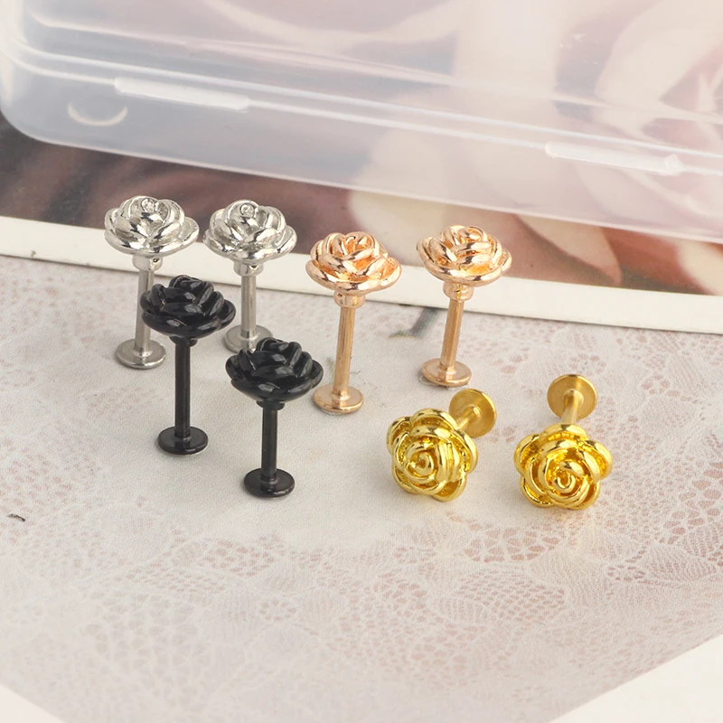 16G 6MM 8MM Stainless Steel Piercing Studs Labret Bars Lip Studs Helix Cartilage Conch Forward Earrings Studs Piercing Jewelry