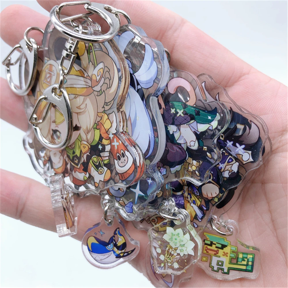 Genshin Impact Cosplay Accessories Key Chain Pendant Sethos Mualani Kachina Kinich Emilie Anime