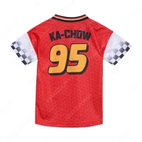 Disney Cars Lightning McQueen Mesh Jersey Outdoor Sweat Absorbent Quick Dry Soccer Jersey Summer Classic Casual Loose T-Shirt 2