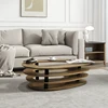 Oval coffee table, designed boldly and aesthetically pleasing, easy to clean, sturdy and durable, suitable for living rooms 4