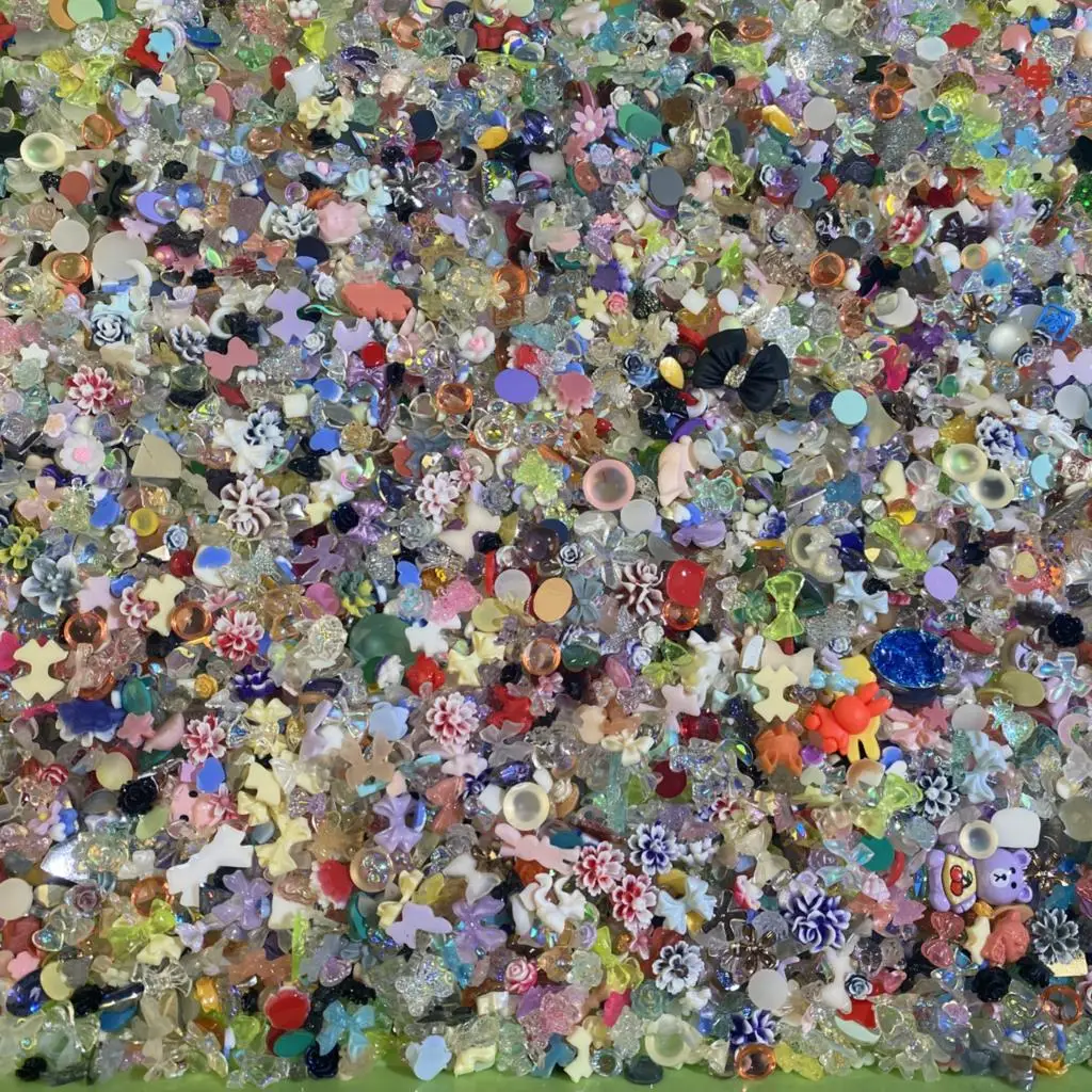 500-600pcs Bow Flower Nail Art Resin Decorations Mix Shapes Nail Charms Press on Manicure Supplies Jewelry Kawaii Accessories *& 4