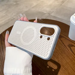 Breathable Matte Mesh Heat Dissipation Case - Clashing Colors for Redmi K80 (Gray)