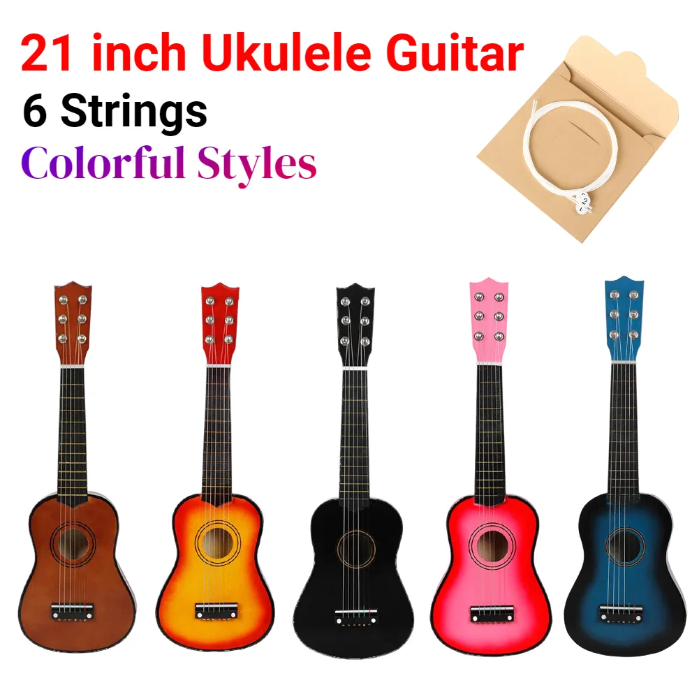 Mini String Guitar 21 inch Ukulele Guitar Mini 6 Strings Small Acoustic Guitar Musical ...