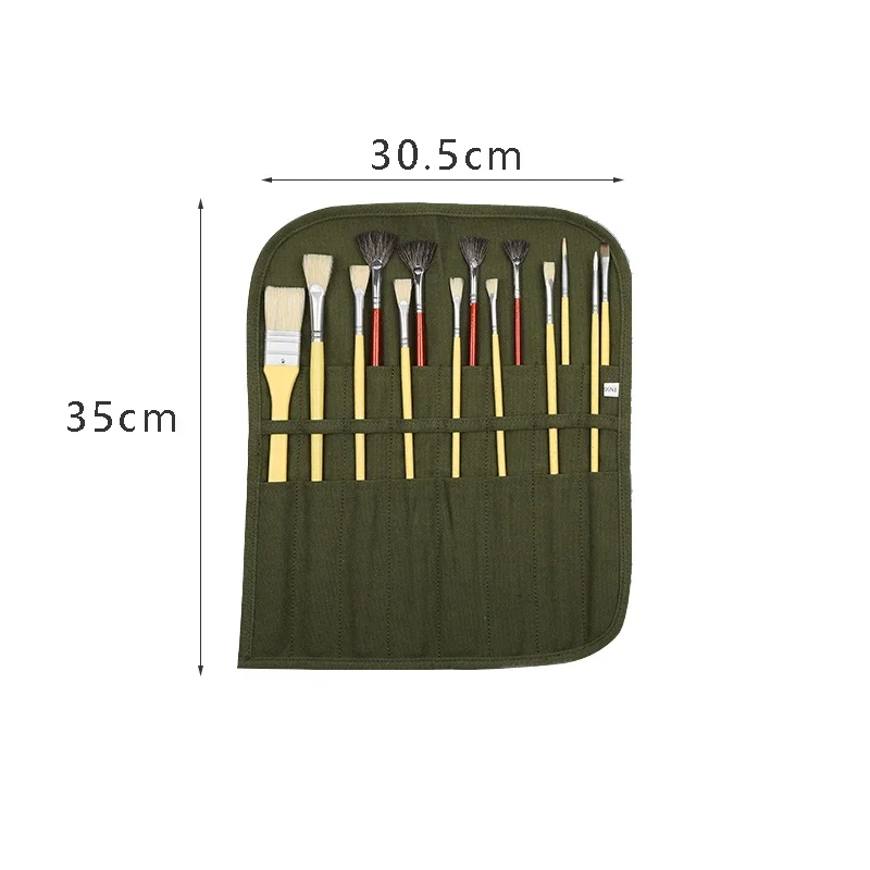 Painting Brushes Storage Bag 16 Slots Watercolour Brushes Holder Roll up Pen Container Makeup Brush Shelf For Painting Supplies painting brush storage bag paintbrush holder