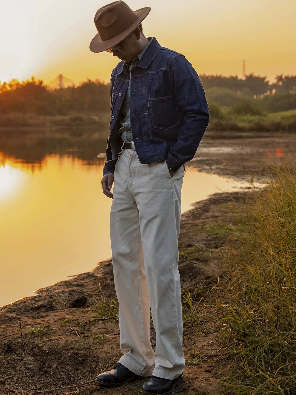 Red Tornado Type 1 506XX Jeans Jacket 14oz Raw Denim Men Rider