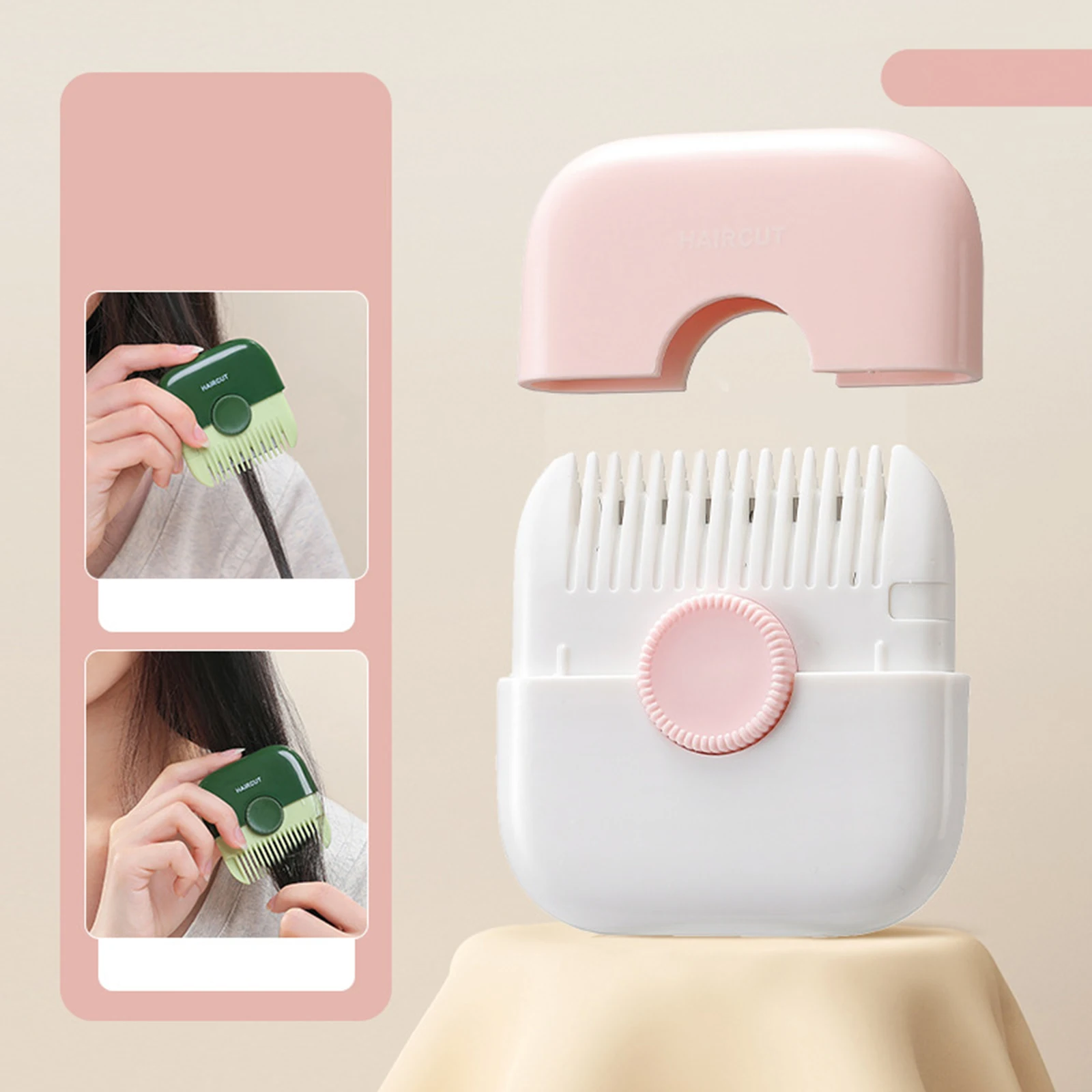 Mini Hair Cutting Comb Professional Portable Trimming Split Ends Hair 2 in 1 Thinning Trimmer Girl Hairdressing Razor Tool