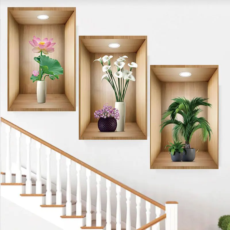 

3pcs 3D Mirror Wall Sticker With Glue DIY TV Background Living Room Stickers Wall Decor Bedroom Bathroom Home Decoration