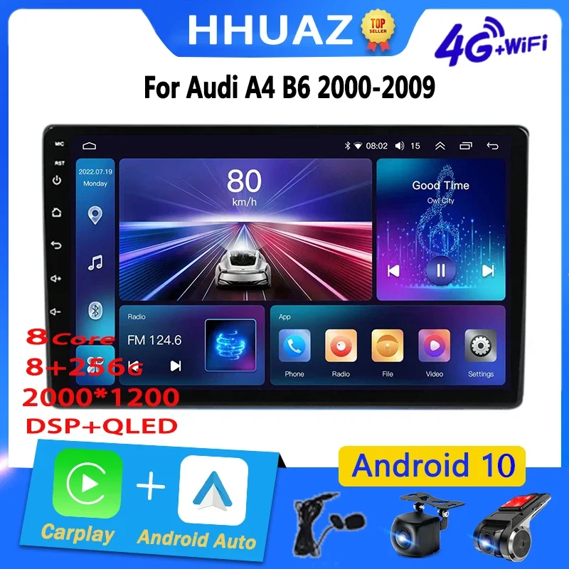 

Android Auto Car Radio Carplay for Audi A4 B6 B7 S4 B7 B6 RS4 SEAT Exeo 2008-2012 Video Player Navigation GPS No 2din 2 Din Dvd