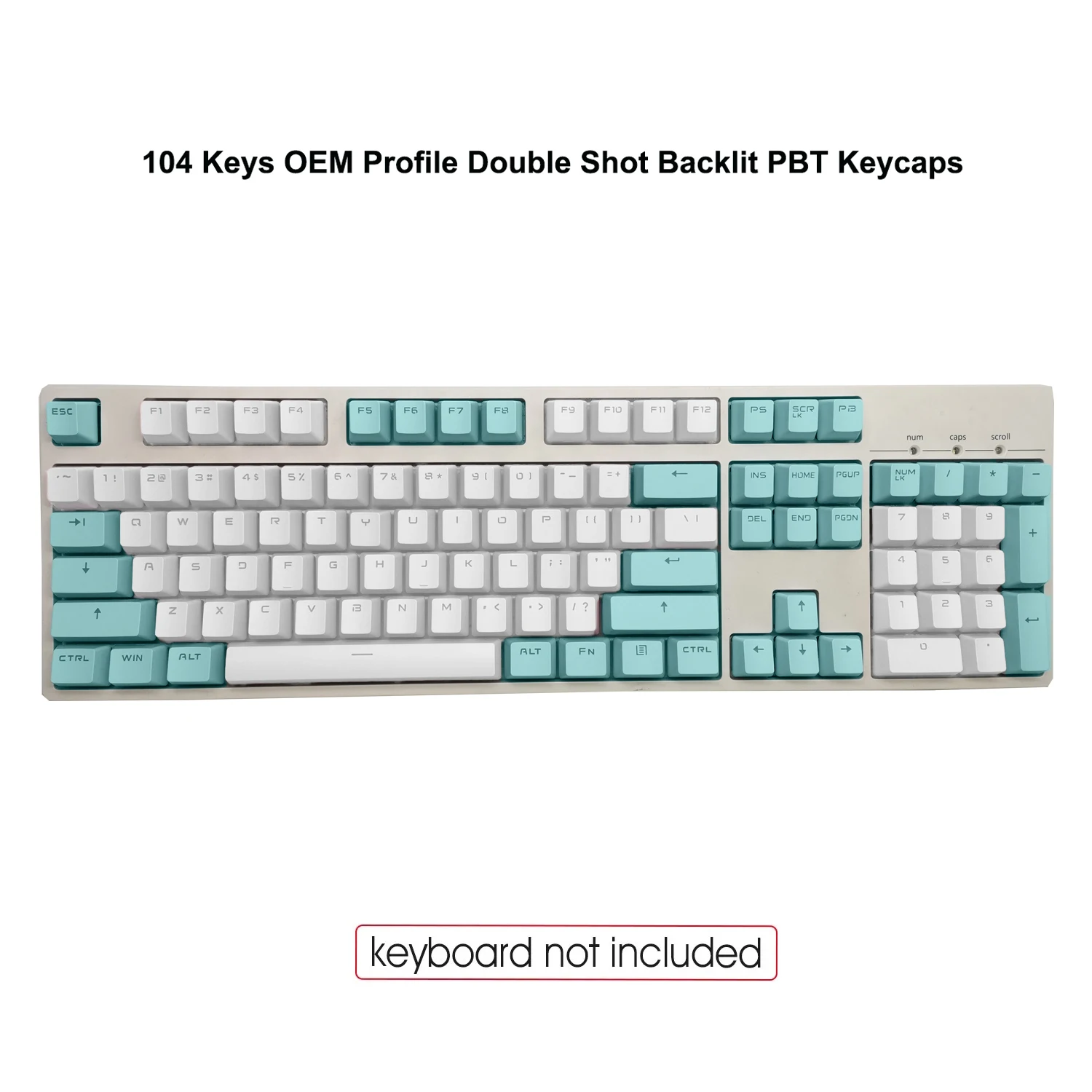 104 Keycap Set For Mechanical Keyboards - Doubleshot ABS MX Compatible