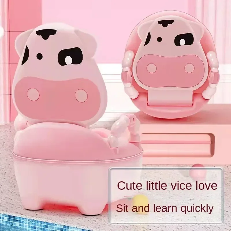 Baby Potty Toilet Training Seat Household Household Thickening Urinal Cute Cartoon Cow Type Potty Children's Toilet Supplies 2