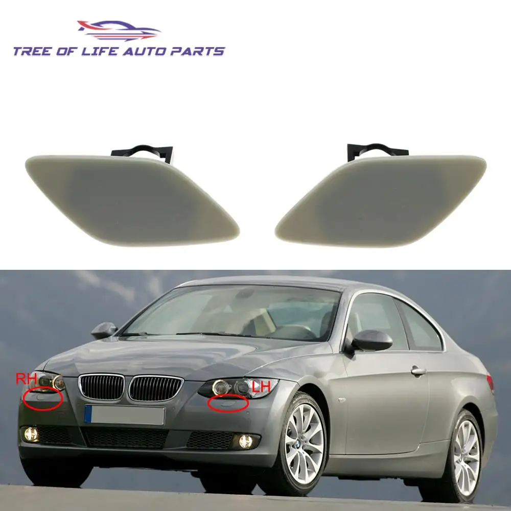 DEMULAX, For BMW, Série 3 E92 E93 2011-2014 LCI Couvercle De Buse De Lave- Phare De Pare-Chocs Avant 61677253394 61677253393 Bouchon Lave-phares(Set