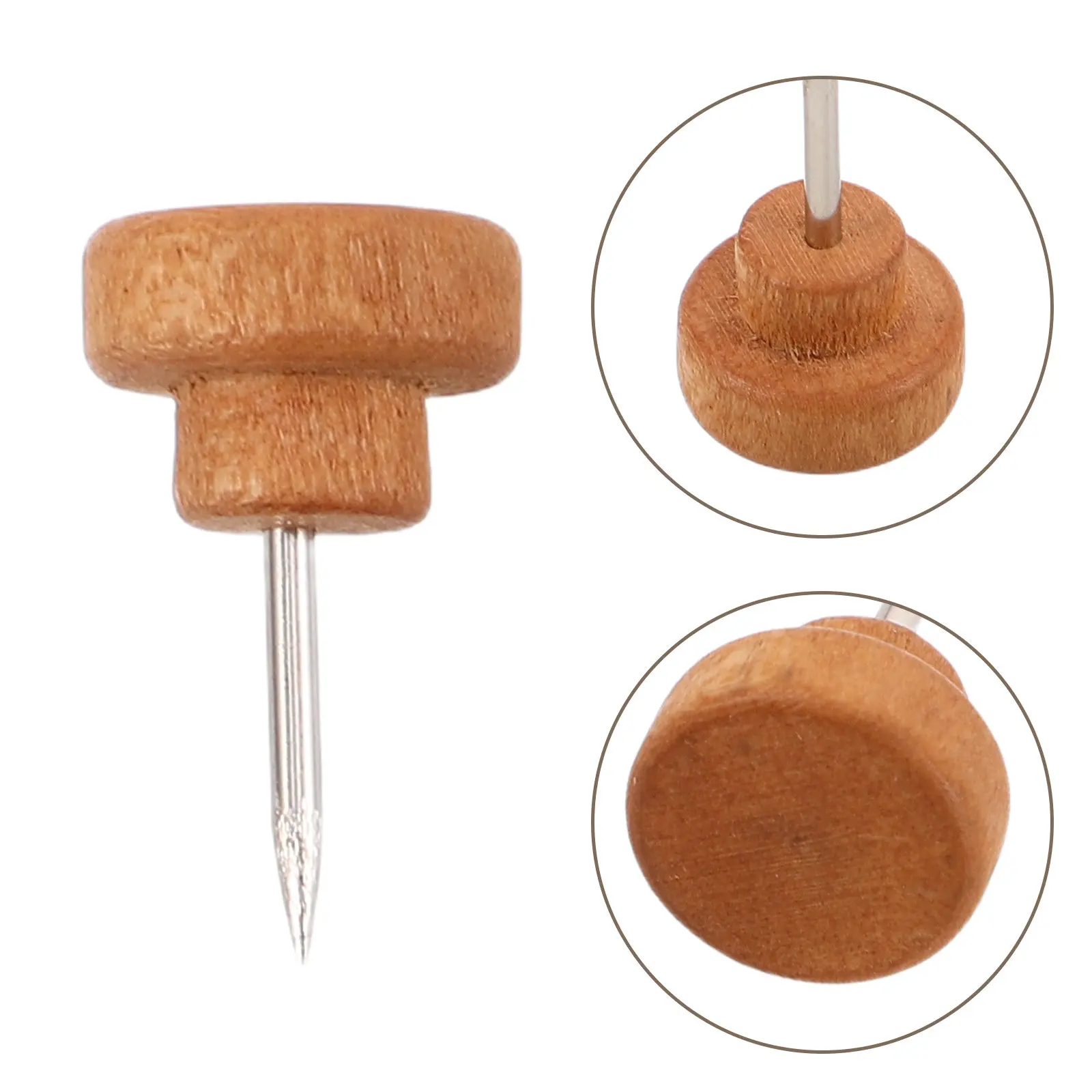150Pcs 나무 압정핀 코르크보드, 게시판, 메모, 벽, 지도 장 압정핀, 사무실, 교실용