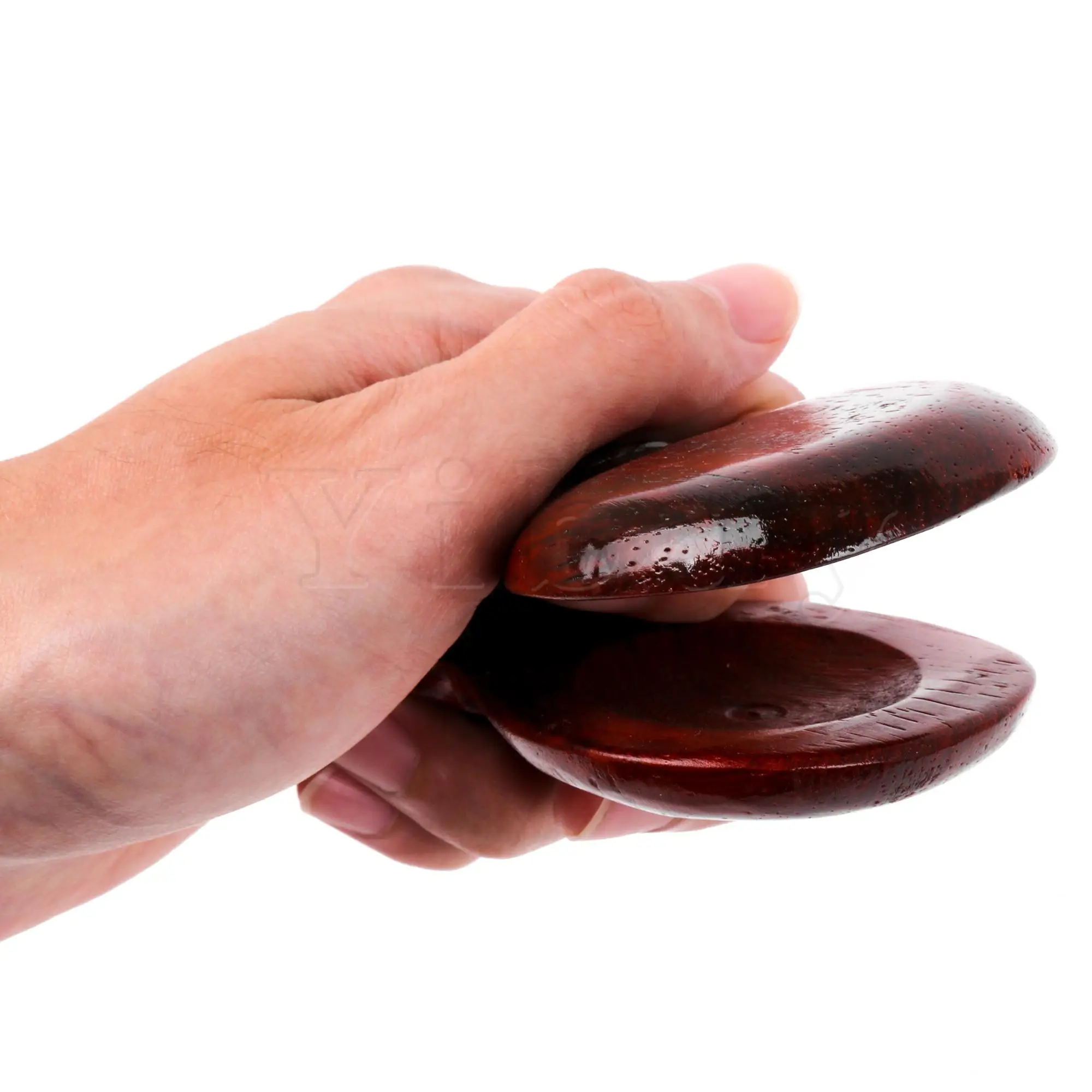 Yibuy 4 x Mahogany Castanets Clappers for Beginner Practice Music Lovers Red