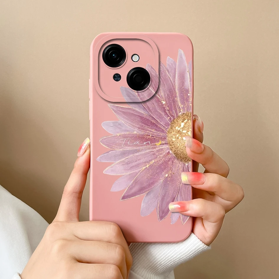 Colorful Pattern Liquid Silicone Case with Lens Protection