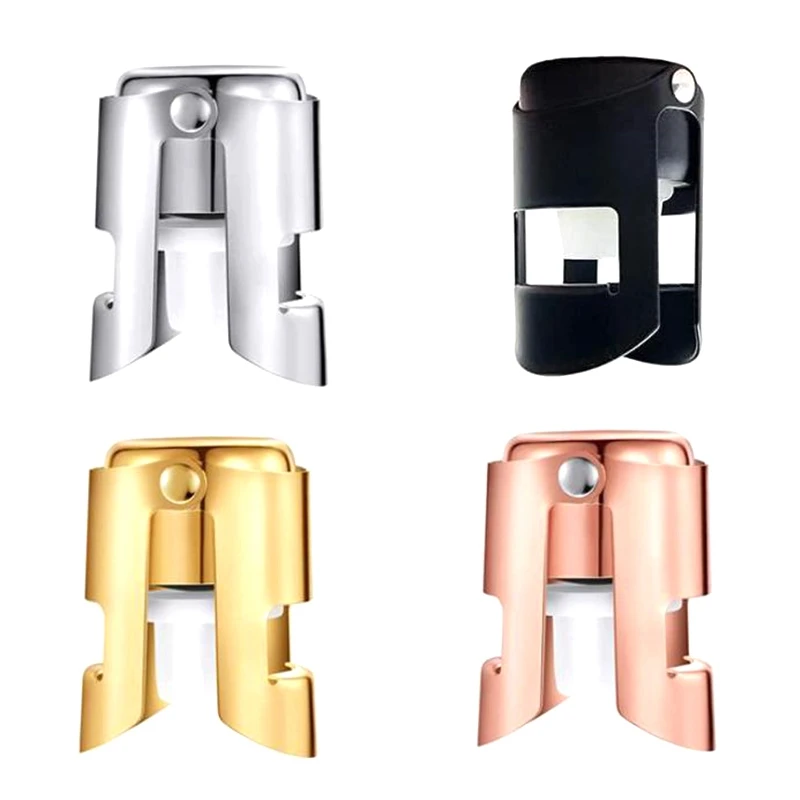 Tappo Per Champagne In Acciaio Inossidabile Da 4 Pezzi, Per Spumante, Prosecco E Spumante, Tappo Sigillante Per Bottiglie Di Champagne A Prova Di Perd