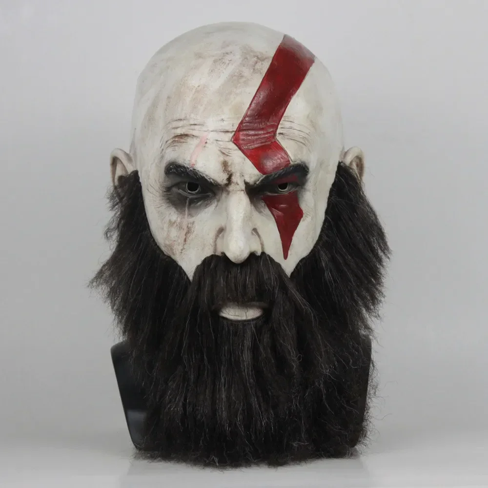 God of War Kratos Latex Mask Cosplay Prop