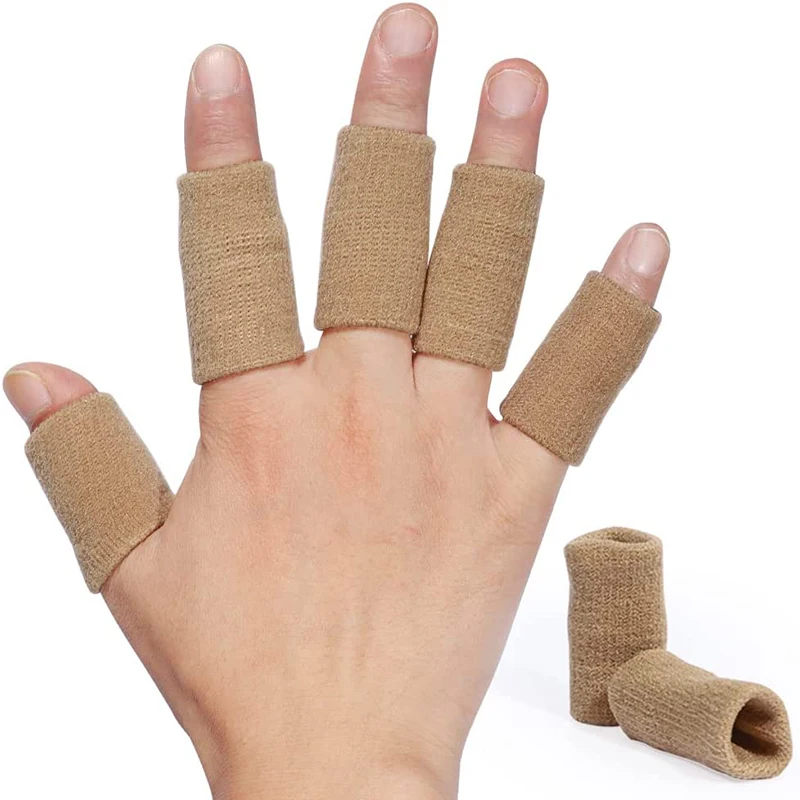 10pcs Fabric Lined Finger Sleeve Protector Thumb Protector For Arthritis Basketball Mallet Finger Trigger Finger Corn Blister papeleria wire winder desk set 10pcs earphone cable organizer cable protector