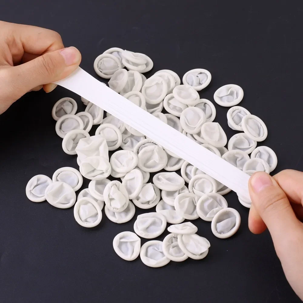 Disposable Finger Cots 200/100Pcs Disposable Latex Non-slip Fingertips Multipurpose Finger Cots Sturdy Fingertips Protector Gloves Gaming Thumb Sleeves
