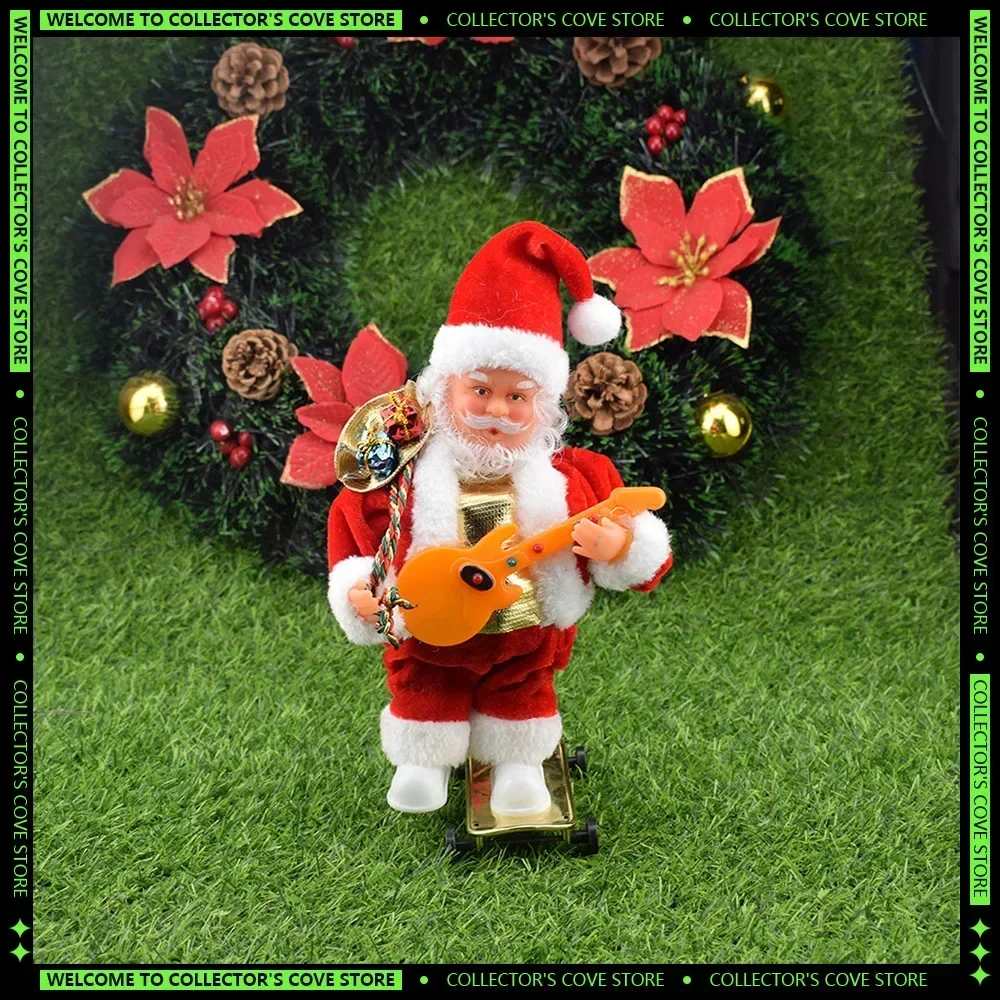 Electric Christmas Santa Claus Single Handed Inverted Rotation Music Cute Climbing Bead Santa Claus Christmas Hat Ornament Toys