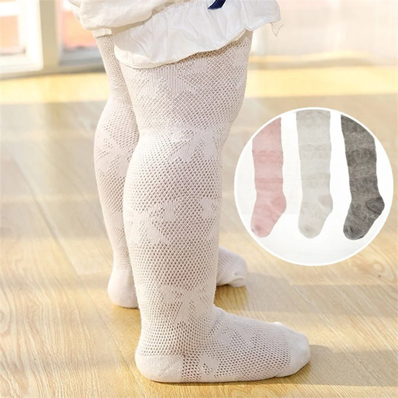 Lawadka Newborn Baby Tights For Girls New Spring Summer Mesh Bow Pantyhose 0-24Month Infant Girl Thin Breathable Cotton Tight knit tights,girls pantyhose,children stockings