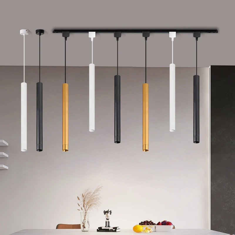LED Track Light Spot Lights COB Rail Lamp 220V 110V 5W LED Ceiling Pendant Lights Clothing Shop Bar Hanging Decor Lighting 2