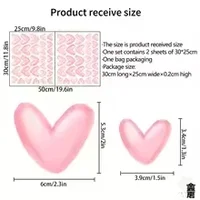 60Pcs Soft Pink Big Small Heart Shape Wall Stickers for Waterproof Removable PVC  Home Decoration 5