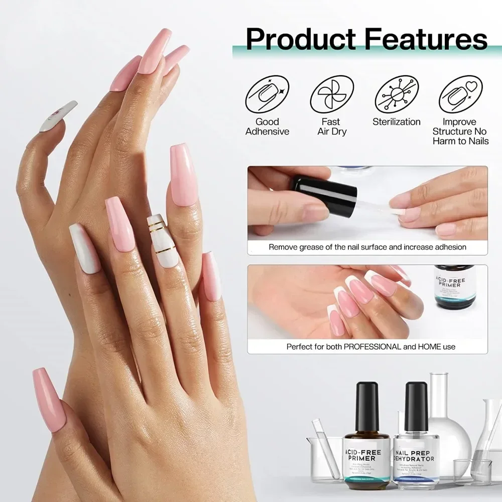 Natural Nail Dehydrator and Acid-Free Primer Nail Dehydrator for Acrylic and Gel Polish NailPrimer for U V Gel nail primer,nail dehydrator