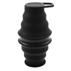 Compact Foldable Silicone Water Bottle, 500ml - Perfect for Gym, Travel, and Outdoor Adventures (Black)