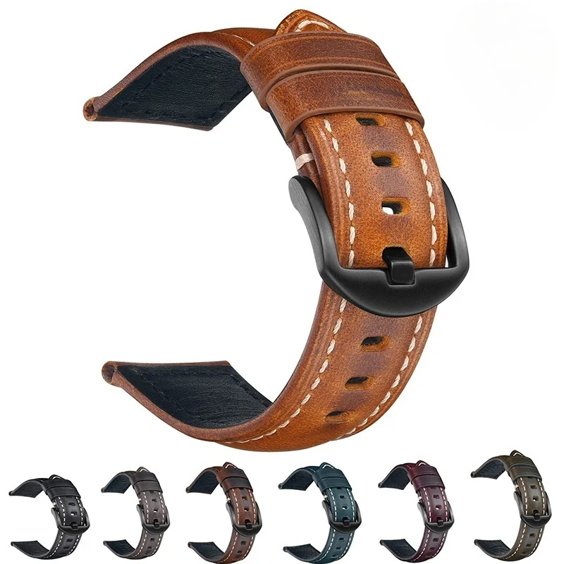 Vintage Oil Wax Leather Watch Straps – Premium Cowhide Watchbands by UTHAI