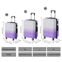 Ensemble de bagages 3 pièces 20/24/28 pouces avec balance, valise trolley rigide en ABS 4 couleurs Noir/Violet dégradé/Argent/Gris, 8 roues pivotantes, ensemble de valises de voyage avec serrure TSA 8