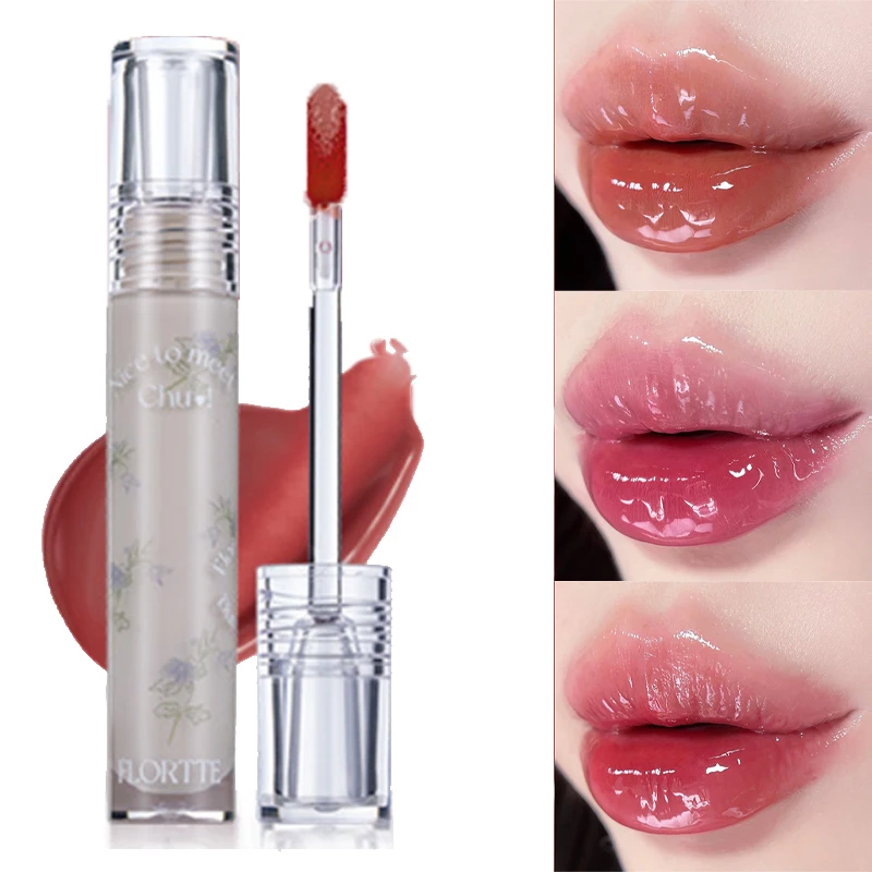 Flortte Plumping Lip Gloss Glossier Jelly Lipstick 24 Hours Waterproof