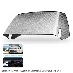 Durable RV Caravan Windshield Snow Cover - Front Window Sunshade (Silver)