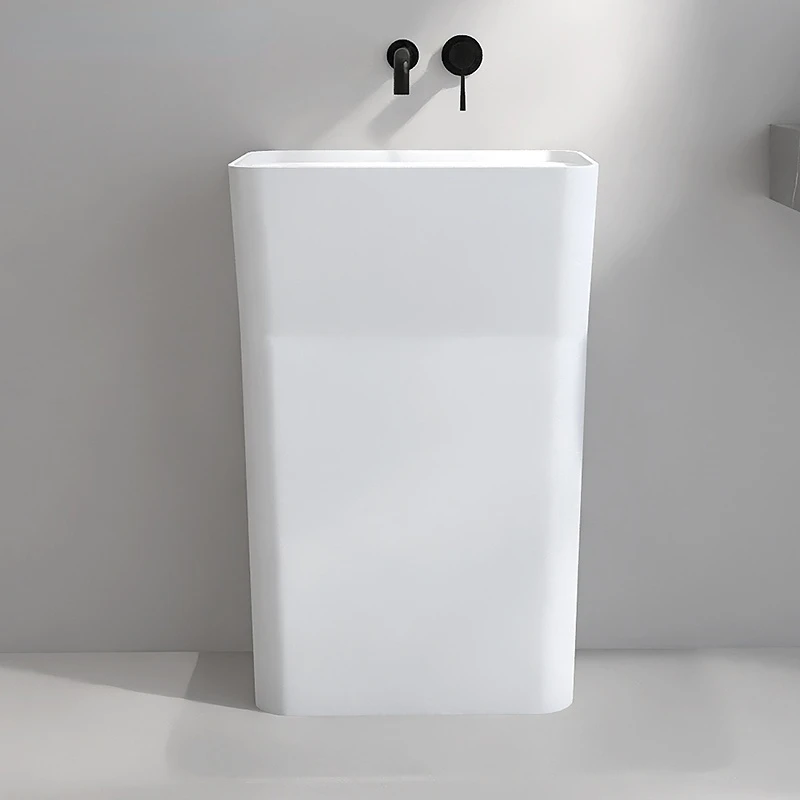 

Artificial Stone Square Pedestal Basin Inter-Platform Basin Washstand Washbasin Bathroom Balcony Floor One-Piece Basin