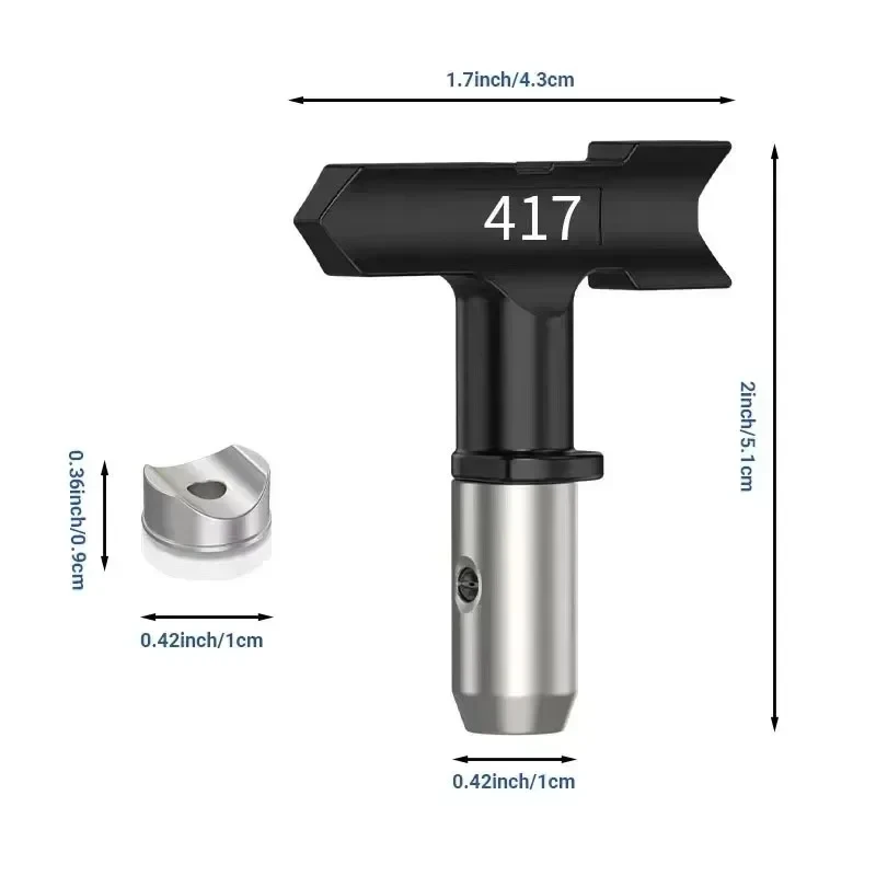 Wetool-Preto Airless Bico De Pulverização, Pontas De Pulverização, Pontas Reversíveis Para Airless Pulverizador De Pintura, 311, 315, 413, 517, 519, 211/625, 1Pc