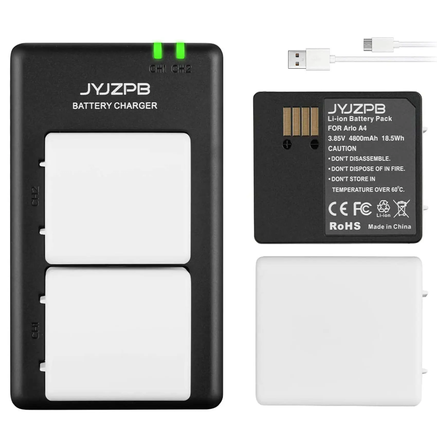 Rechargeable Batteries and Dual Charger for Arlo Cameras