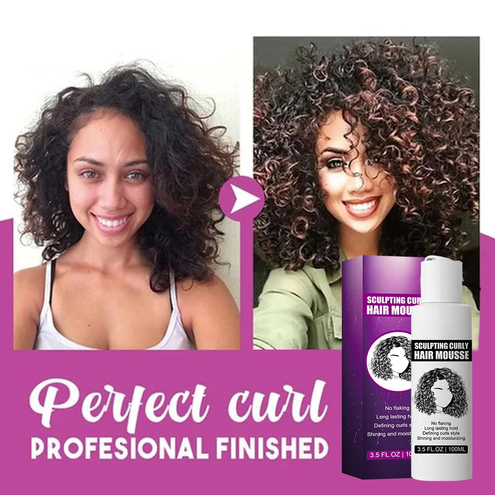 100mlCurlyHairMousseAntiFrizzHairBoostDefiningCreamLong
