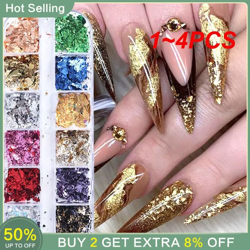 

1~4PCS Nail Art Eye-catching Trendy Nail Accessories Platinum Pieces Nail Sequins Popular Sequins Fashionable Luxurious Nails