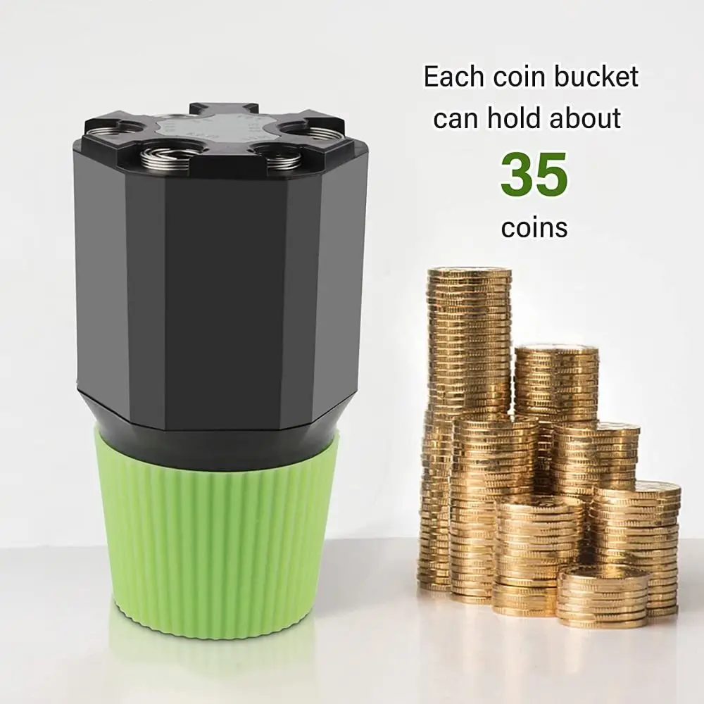 2-Layer Design Car Coin Piggy Bank Cup Shape Large Capacity Money Storage Box Multifunction Coin Storage Holder Vehicle Use