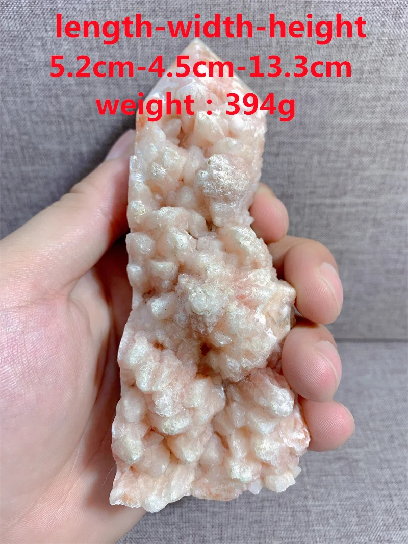 

Natural Red Calcite Tower Salb Free Form Tumble Slab Crystal Mineral Madagascar Healing Palm Workmanship Ornament Carving Chip