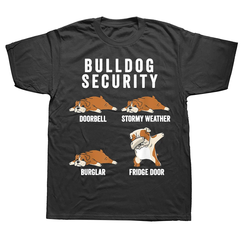 Englische Bulldogge Sicherheit Lustiges Hundegeschenk T-Shirts Grafik Baumwolle Streetwear Kurzarm Geburtstag Sommer T-Shirt Herrenbekleidung